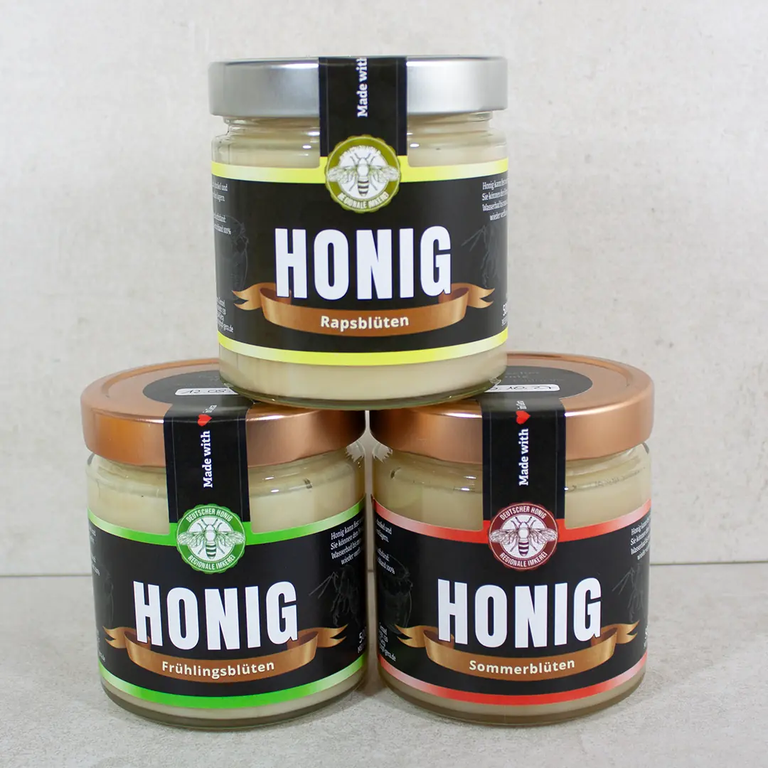 3 Honiggläser 500g cremig - Imkerei Genzel, Honigtopf Gera