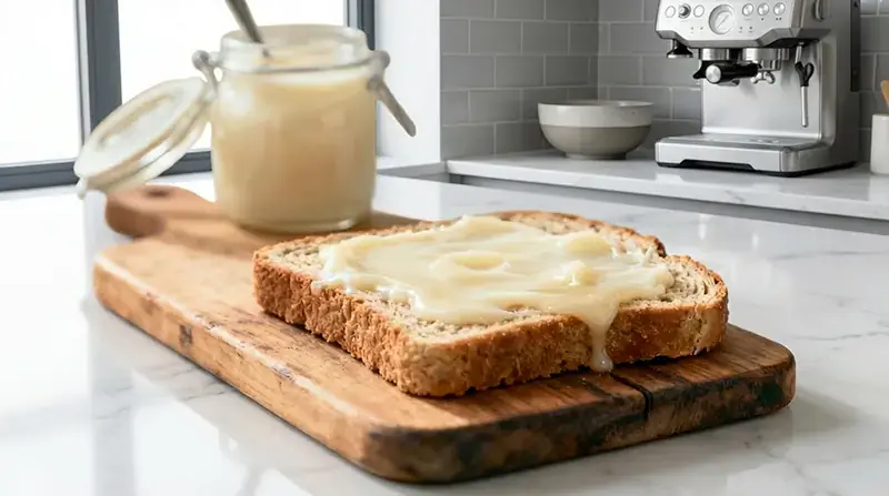 Rapshonig auf Frühstücksbrot - Cremiger Rapshonig vom Imker aus Gera auf Vollkornbrot